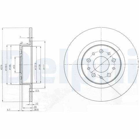Disc Frana Delphi Alfa Romeo BG3857