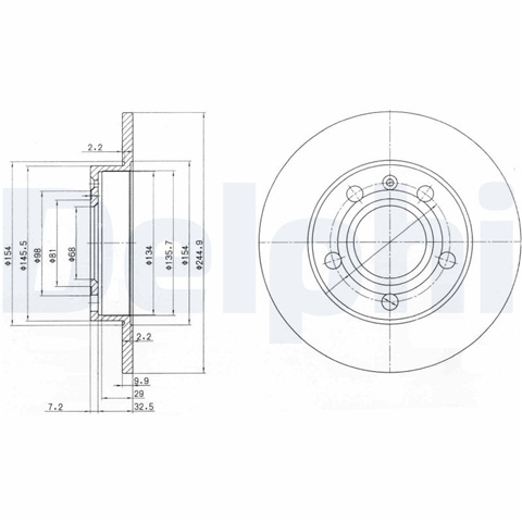Disc Frana Delphi Audi BG2753C