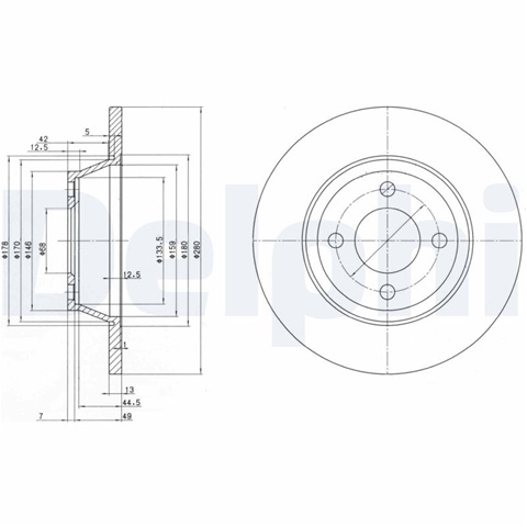 Disc Frana Delphi Audi BG2783
