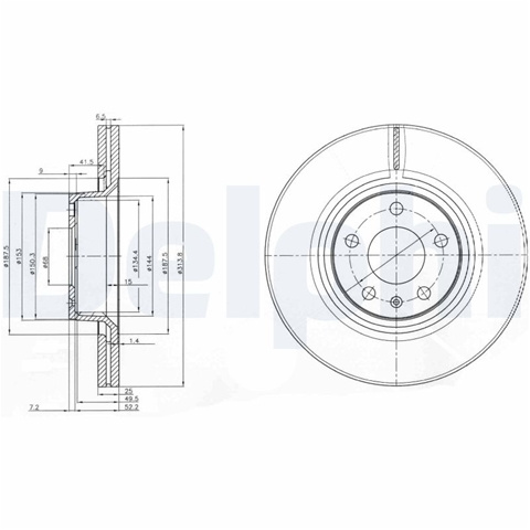 Disc Frana Delphi Audi BG3942