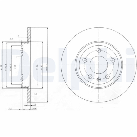 Disc Frana Delphi Audi BG3996