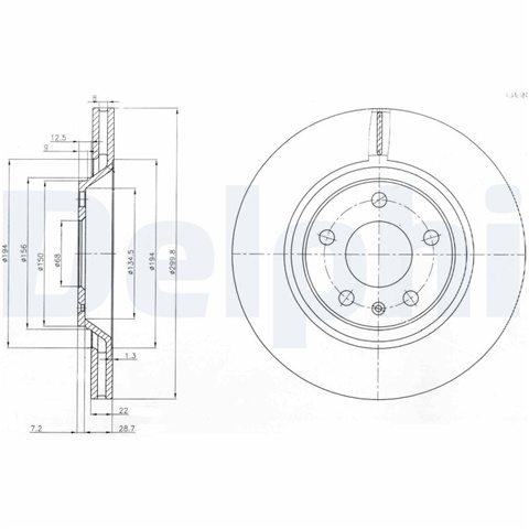 Disc Frana Delphi Audi BG3997