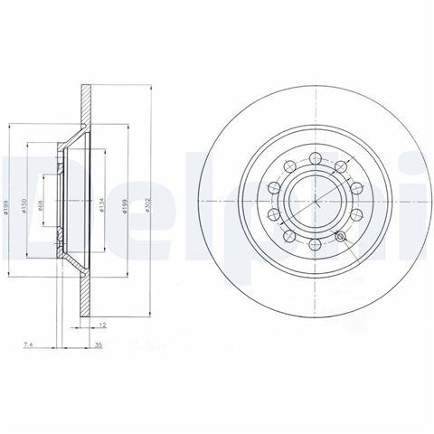 Disc Frana Delphi Audi BG4088