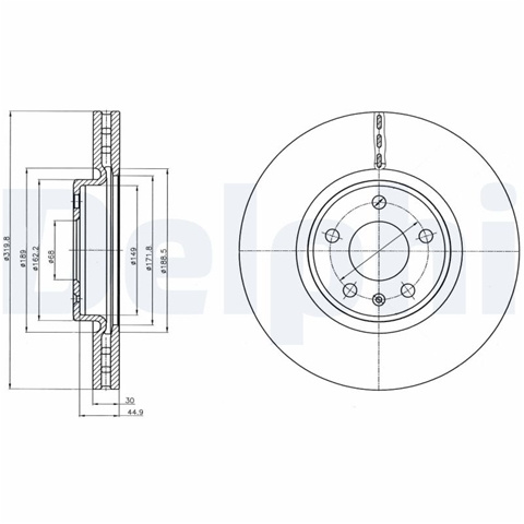 Disc Frana Delphi Audi BG4346C