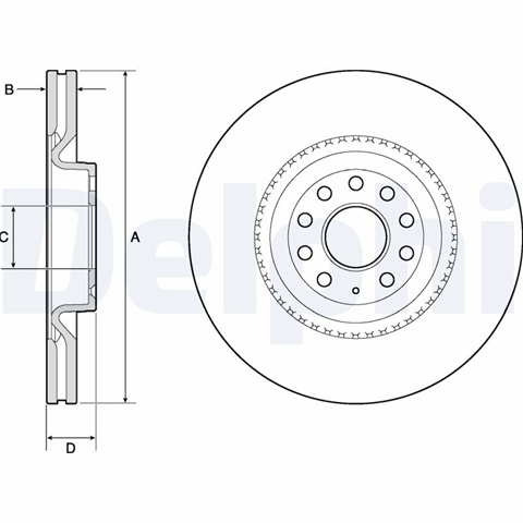 Disc Frana Delphi Audi BG9952
