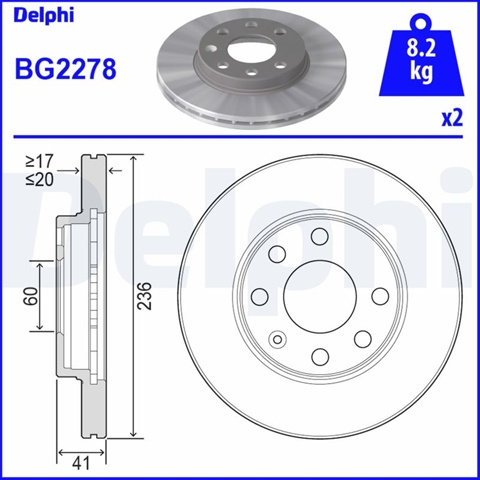Disc Frana Delphi Bedford BG2278
