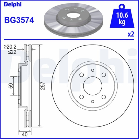 Disc Frana Delphi Citroën BG3574