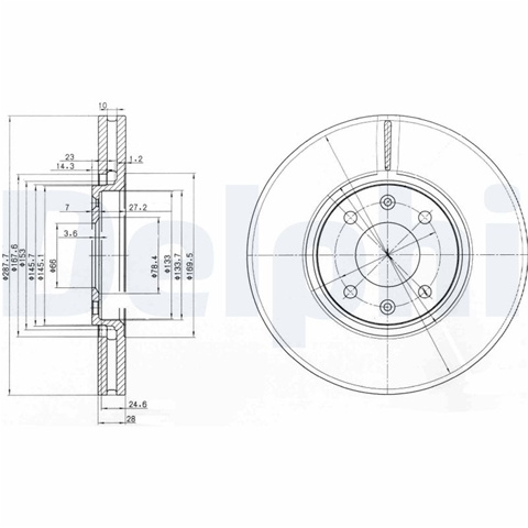 Disc Frana Delphi Citroën BG3675