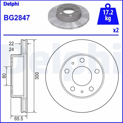 Disc Frana Delphi Fiat BG2847