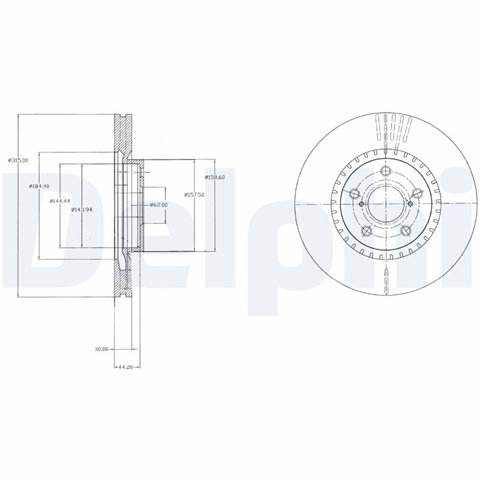 Disc Frana Delphi Ford Otosan BG9074