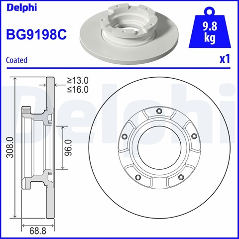 Disc Frana Delphi (livrabil Numai Pereche) Ford BG9198C