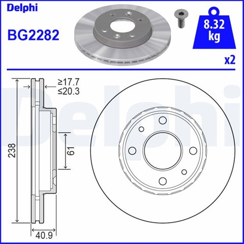 Disc Frana Delphi Nissan BG2282