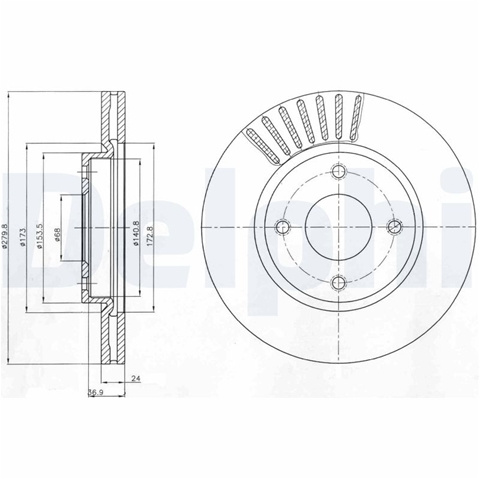 Disc Frana Delphi Nissan BG4337