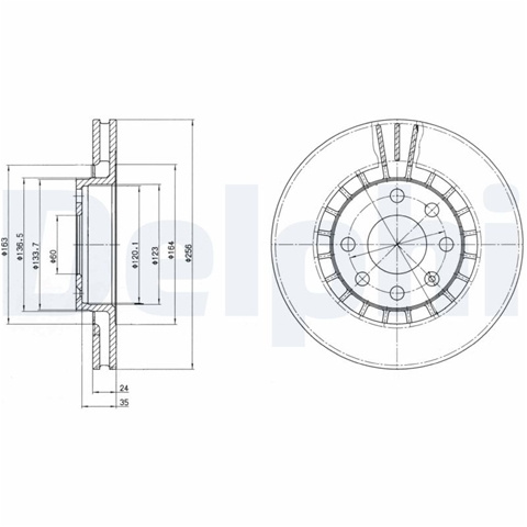 Disc Frana Delphi Opel BG2443
