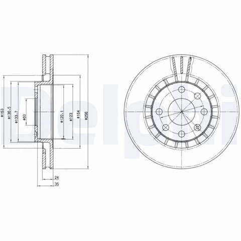 Disc Frana Delphi Opel BG2443