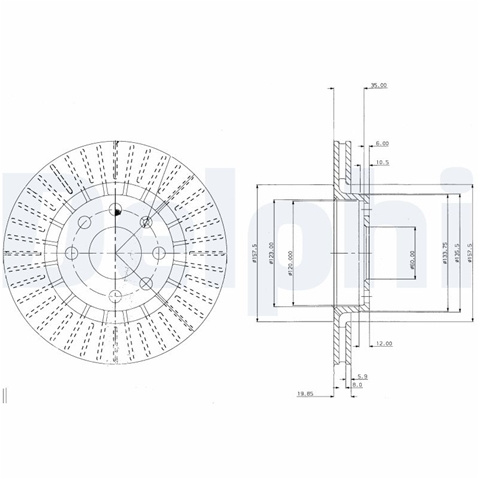 Disc Frana Delphi Opel BG2636