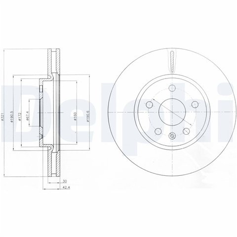 Disc Frana Delphi Opel BG4189C