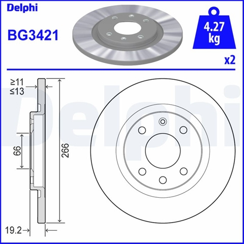 Disc Frana Delphi Peugeot BG3421