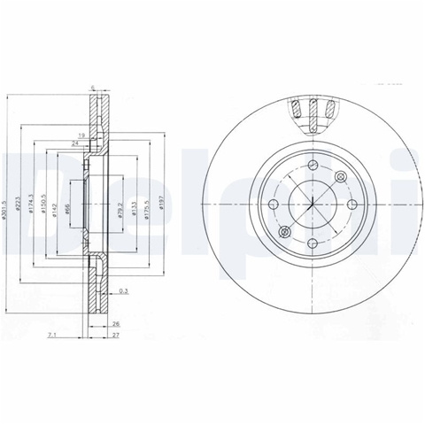 Disc Frana Delphi Peugeot BG4002