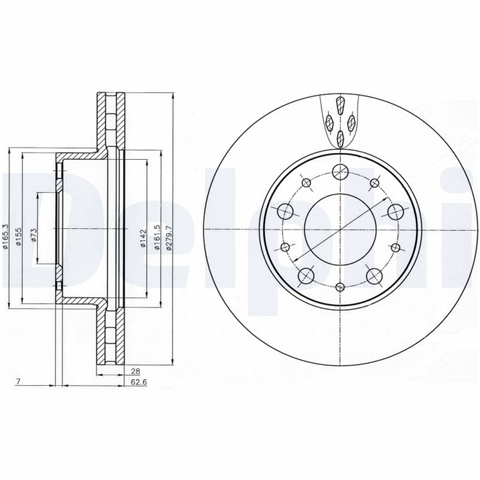 Disc Frana Delphi Peugeot BG4059