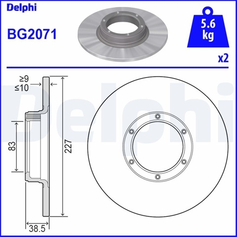 Disc Frana Delphi Renault BG2071