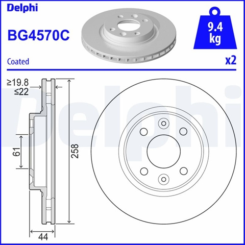 Disc Frana Delphi Renault BG4570C