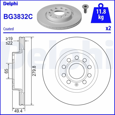 Disc Frana Delphi Seat BG3832C