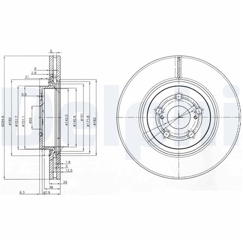 Disc Frana Delphi Toyota BG3914