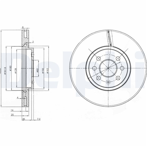 Disc Frana Delphi Vauxhall BG3989