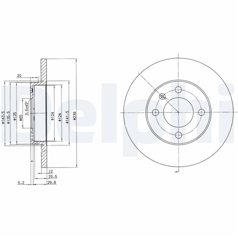 Disc Frana Delphi Vw BG2116