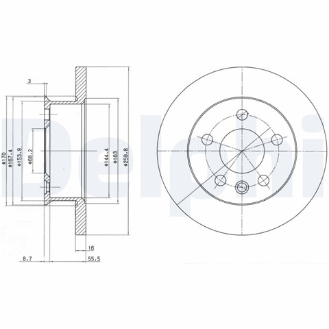 Disc Frana Delphi Vw BG2716