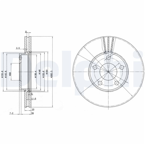Disc Frana Delphi Vw BG3199