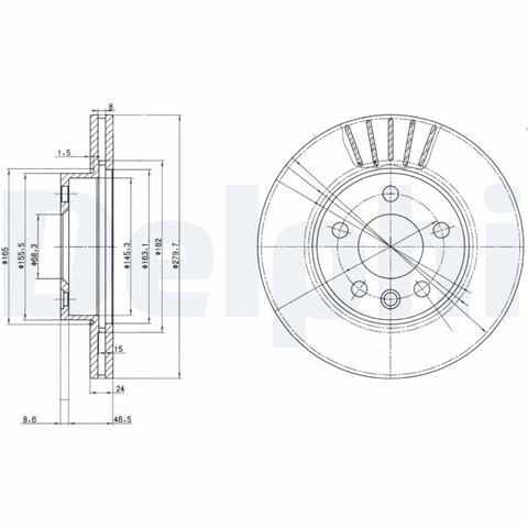 Disc Frana Delphi Vw BG3417