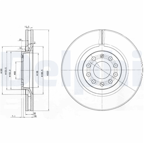 Disc Frana Delphi Vw BG3714