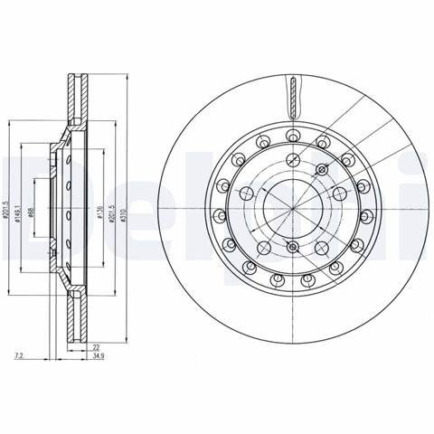 Disc Frana Delphi Vw BG3958