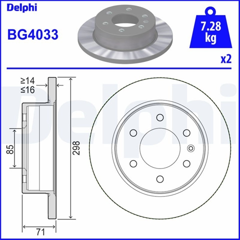 Disc Frana Delphi Vw BG4033