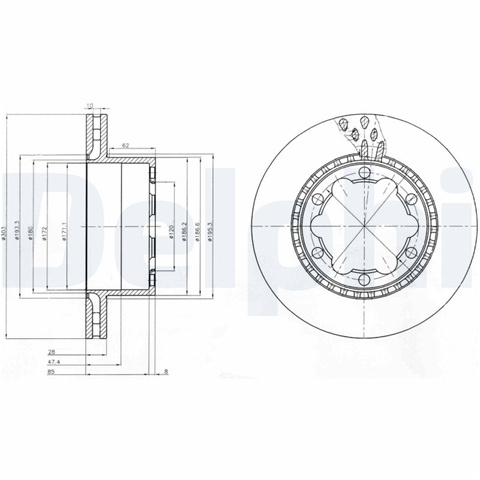 Disc Frana Delphi Vw BG9015