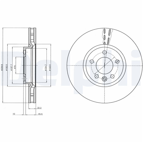 Disc Frana Delphi Vw BG9106