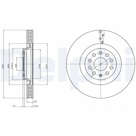 Disc Frana Delphi Vw BG9109C