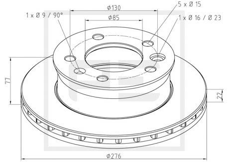 Disc frana fata (01629100A PETERS ENNEPETAL) MERCEDES-BENZ