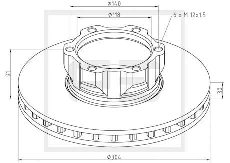 Disc frana fata (01665000A PETERS ENNEPETAL) MERCEDES-BENZ