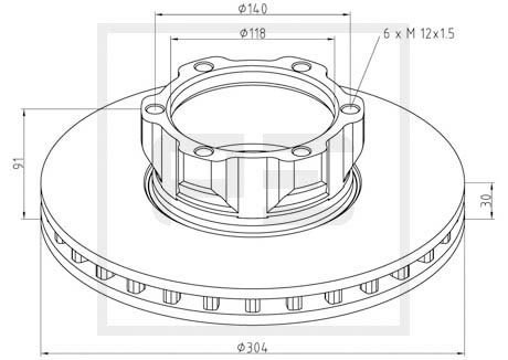 Disc frana fata (01665000A PETERS ENNEPETAL) MERCEDES-BENZ