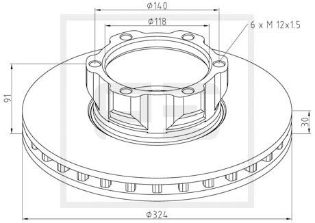 Disc frana fata (01665200A PETERS ENNEPETAL) MERCEDES-BENZ