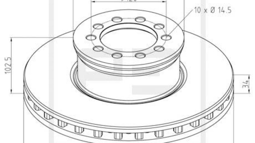 Disc frana fata (01666200A PETERS ENNEPETAL) MERCEDES-BENZ