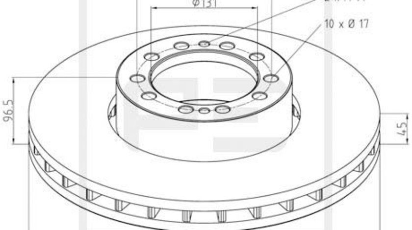 Disc frana fata (25602800A PE Automotive)