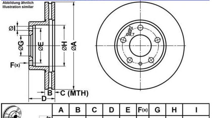 Disc frana fata Fiat Ducato 120 Multijet 2,3D 2006-