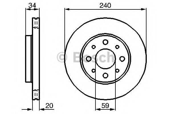 Disc frana FIAT 500 C (312) (2009 - 2016) BOSCH 0 986 479 121 piesa NOUA