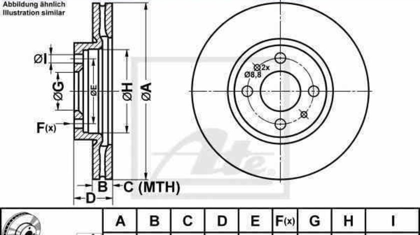 Disc frana FIAT 500 C 312 ATE 24.0122-0197.1