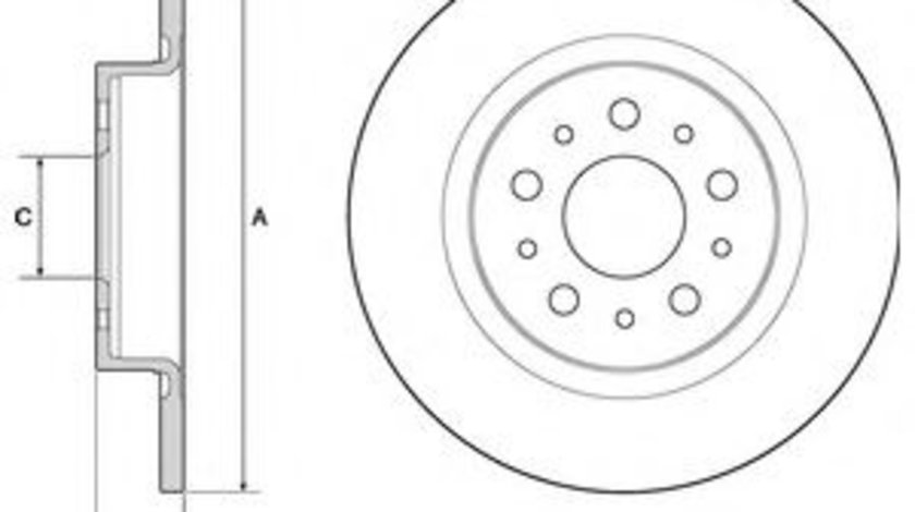 Disc frana FIAT 500L (199) (2012 - 2016) DELPHI BG4690C piesa NOUA