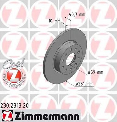 Disc frana FIAT 500L (199) (2012 - 2016) ZIMMERMANN 230.2313.20 piesa NOUA